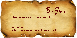 Baranszky Zsanett névjegykártya